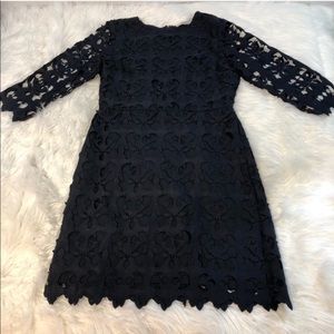 LOFT Navy Blue Eyelet dress